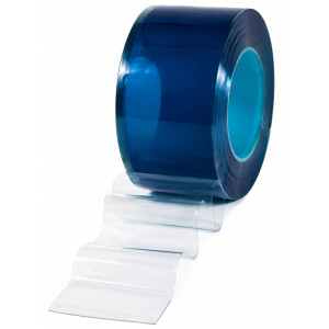 Clearway QuickStrip Low Temp Non-Reinforced PVC 8 in x 0.080 in x 300 ft, 96 in / 8 ft Pre-Cut Pre-Punched Strips for Freezers -40 to 90 F
