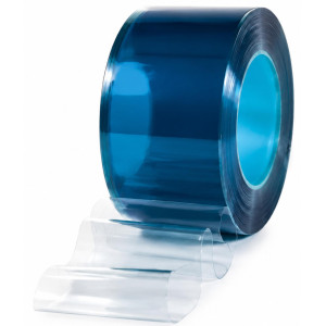 Clearway QuickStrip Low Temp Non-Reinforced PVC 8 in x 0.080 in x 300 ft, 96 in / 8 ft Pre-Cut Pre-Punched Strips for Freezers -40 to 90 F