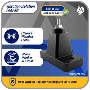 Appli Parts APAB-AFR2 Kit Anti Vibration Shock Absorbing Rubber Mounting for condensing units 4.17x2.13x1.38in Supports up to 165 lb