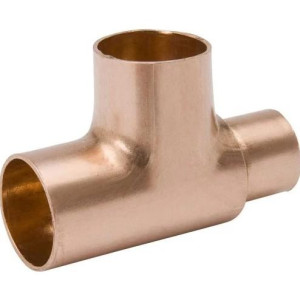 NDL W4047 Reducing Tee 5/8 x 5/8 x 7/8 in Copper pipe fittings CxCxC Sweat connections for refrigeration, air conditioning and plumbing applications ACR
