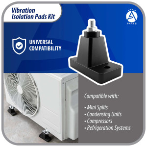 Appli Parts APAB-AFR2 Kit Anti Vibration Shock Absorbing Rubber Mounting for condensing units 4.17x2.13x1.38in Supports up to 660 lb