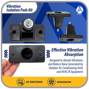 Appli Parts APAB-AFR2 Kit Anti Vibration Shock Absorbing Rubber Mounting for condensing units 4.17x2.13x1.38in Supports up to 660 lb