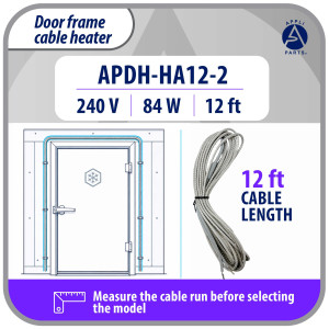 Appli Parts APDH-HA12-2 Anti-Condensation Heater 240 V, 84 W, 12 ft, Flexible Braided Aluminum Heating Cable for Cold Room, Walk-In Cooler and Freezer Door Frames, 7 W/ft