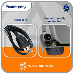 Appli Parts APVCP-1423 HVAC Vacuum Pump 14.0 CFM 1 HP 2 Stage 115/220 V 50-60 Hz for Heating, Air Conditioning, Automotive AC and Refrigeration, 1/4 and 3/8 in Inlets