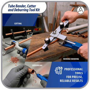 Appli Parts APT-TB999 Tube Bender, Cutter and Deburring Tool for 1/4, 5/16, 3/8, 1/2, 5/8, 3/4, 7/8 in Tube for Copper, Aluminum, Steel, PVC and other soft metal pipe
