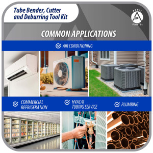 Appli Parts APT-TB999 Tube Bender, Cutter and Deburring Tool for 1/4, 5/16, 3/8, 1/2, 5/8, 3/4, 7/8 in Tube for Copper, Aluminum, Steel, PVC and other soft metal pipe