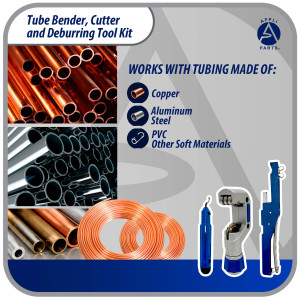 Appli Parts APT-TB999 Tube Bender, Cutter and Deburring Tool for 1/4, 5/16, 3/8, 1/2, 5/8, 3/4, 7/8 in Tube for Copper, Aluminum, Steel, PVC and other soft metal pipe