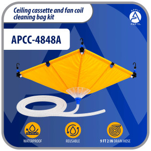 Appli Parts APCC-4848A Ceiling Cassette and Fan Coil Cleaning Bag Kit 47.2 x 47.2 in, reusable, waterproof, with 9 ft 2 in drain hose, replaces model 536