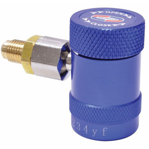 Uniweld 90495 Quick Coupler Compatible with R1234yf, Blue/Low with 1/4 in Adaptor