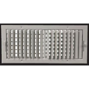 Supply Air Aluminum Grille Blind, White 10 x 06 in Vermont SM10X06