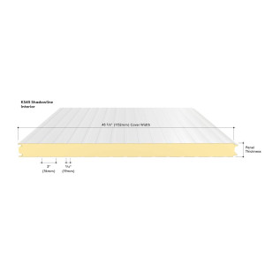 Kingspan Ks45 Shadowline Interior 6", Embossed, Imperial White