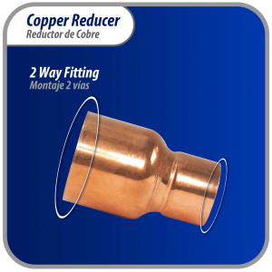 Appli Parts AP-R034012 3/4x1/2 in Reducing Bushing Copper pipe fittings C x C Sweat connections for refrigeration, air conditioning and plumbing applications ACR and Type L copper pipe