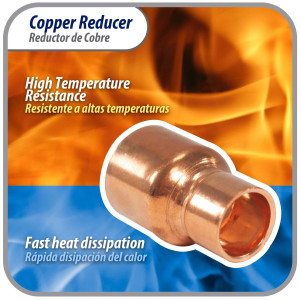Appli Parts AP-R034012 3/4x1/2 in Reducing Bushing Copper pipe fittings C x C Sweat connections for refrigeration, air conditioning and plumbing applications ACR and Type L copper pipe