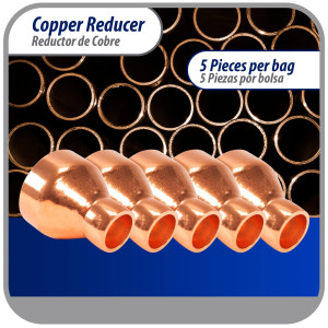 Appli Parts AP-R138058 1-3/8x5/8 in Reducing Bushing Copper pipe fittings CxC Sweat connections for refrigeration, air conditioning and plumbing applications ACR and Type L copper pipe