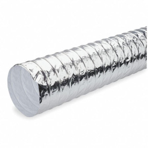 Atco Non-insulated Flexible Duct, 4 in Flexible Duct Inside Diameter 1/8 in Flexible Duct Wall Thickness 25 Ft lenght 05102504 3F333 40141901