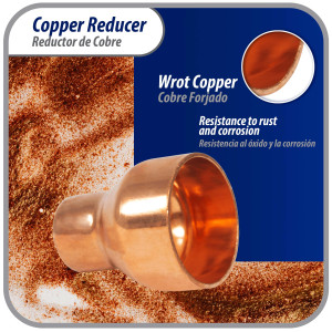 Appli Parts AP-R118058 1-1/8x5/8 in Reducing Bushing Copper pipe fittings C x C Sweat connections for refrigeration, air conditioning and plumbing applications ACR and Type L copper pipe