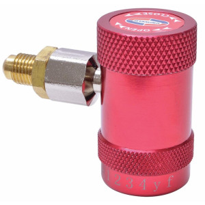 Uniweld 90494 Quick Coupler Compatible with R1234yf, Red High With 1/4 in Adaptor