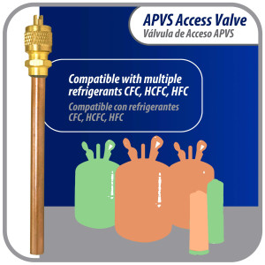 Appli Parts APVS-14143K10 10 pack 1/4 in SAE Access Schrader Valve x 1/4 ODF x 3 in Copper Stem with Valve Core and Cap with gasket and core remover for AC and refrigeration systems
