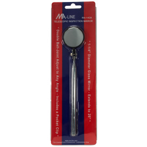 MA-Line MA-143A Round Telescoping Mirror 1-1/4in Mirror 7in Length Extends to 25in