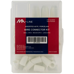 MA-Line MA-PWN46 Wire Connectors Porcelain 46 Kit. Includes 15 Small, 25 Medium, 6 Large