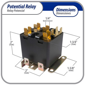 Appli Parts APPR-063 Potential Relay 063, Coil Voltage 170 V, Min Pick up 139 V, Max Pick up 153 V, Max Drop Out 55 V, 50/60 Hz Universal replacement for HVAC and Refrigeration units