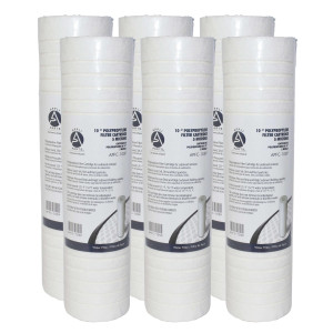 Appli Parts APFC-105P 6 Pack 10 in Sediment Water Filter Replacement Cartridge Compatible with RO Units and Sediment Filtration Systems 5 Micron