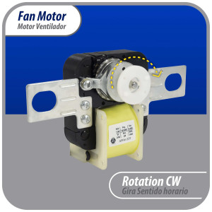 Appli Parts APFM-329 20 W Fan Motor, 110 V, 50/60 Hz, 0.48 A, 3000 rpm, CW rotation Universal Fan Motor replacement intended for Refrigerator Evaporator, Blade not included