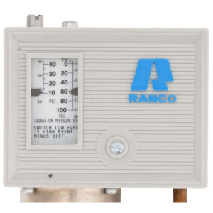 Ranco O10-1483 Single Low Pressure Control, 10 in to 100 psig, Differential Pressure 10 to 40 psi, 36 in Capillary, for refrigeration applications 