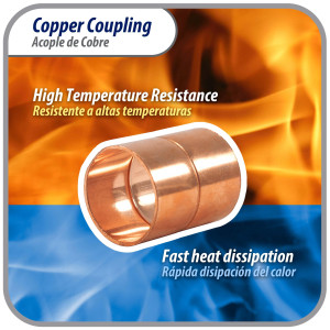 Appli Parts AP-A078B10 7/8 in Wrot Copper Coupling fitting CxC Sweat connections for refrigeration, air conditioning and plumbing applications ACR and Type L copper pipe (10 x Bag)


