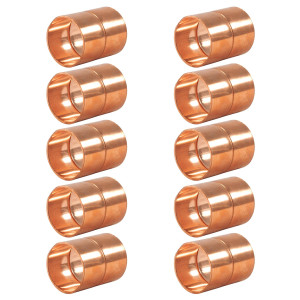 Appli Parts AP-A078B10 7/8 in Wrot Copper Coupling fitting CxC Sweat connections for refrigeration, air conditioning and plumbing applications ACR and Type L copper pipe (10 x Bag)

