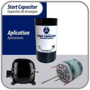 Appli Parts CON-108-330 Motor Start Capacitor 108-130 MFD uF, 330 VAC. Universal for Electric Motor Applications, 1.44 in Wide, 3.38 in Height