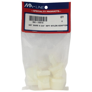 MA-Line MA-22013 Nylon Condensate Line Fitting Adapter 3/8 in Barb x 3/4 in NPT (4 per bag)