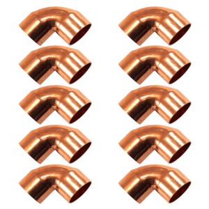 Appli Parts AP-C034B10 3/4 90 Degree Elbow Short Turn Copper pipe fittings CxC Sweat connections for refrigeration, air conditioning and plumbing applications ACR and Type L copper pipe (10 x Bag)