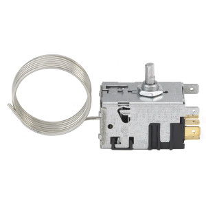 Danfoss 077B7104 Thermostat 2 Doors Refrigerator Defrost control 077B3657 Cold Cut-in +38.3F Cold cut-out -9.4F Warm Cut-in +38.3F Warm Cut-out +9.5F Capillary tube length 39.3in
B62 

