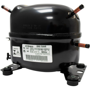 Embraco EMIS 70HHR 1/5 Hp, Compatible with R134a, 115-127 V,60 Hz, Low Medium High Back Pressure Compressor for Refrigeration Applications LMHBP