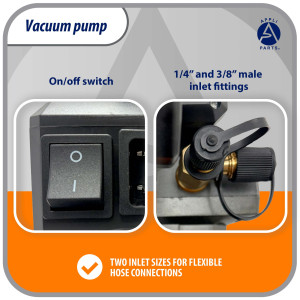 Appli Parts APVCP-723 HVAC Vacuum Pump 7.0 CFM 3/4 HP 2 Stage 115/220 V 50-60 Hz for Heating, Air Conditioning, Automotive AC and Refrigeration, 1/4 and 3/8 in Inlets