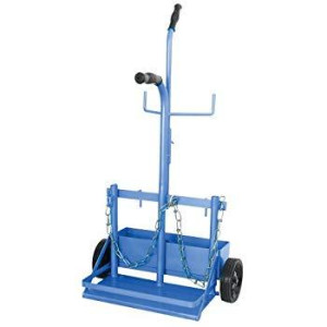 Uniweld 504 Cylinder Stand Truck for 1 MC or B Tank and 1 R Oxygen or R40 Tank with Wheels