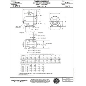 US Motors 1 1/2 hp 1750 rpm, 208-230 V/460 V, 3ph/60 hz ODP, D32p2d, Replace York S1-02419623718
