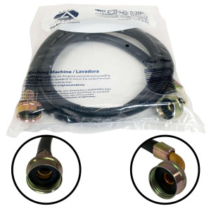 Appli Parts APIH-5934E 5 ft Washing Machine Inlet Hose 5 with 2 Seal or Rubbers, with 3/4 in Female Fitting, Straight and 90 Degree Elbow connectors