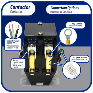 Appli Parts APAC-240120 Heavy Duty Contactor 2 Poles 40A 120V Coil Replacement for AC Compressors and Electrical Applications UL Certified E476929