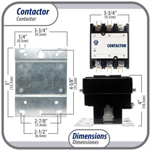 Appli Parts APAC-37524 Heavy Duty Contactor 3 Poles 75A 24V Coil Replacement for AC Compressors and Electrical Applications UL Certified E476929