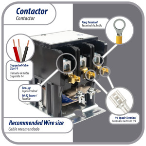 Appli Parts APAC-35024 Heavy Duty Contactor 3 Poles 50A 24V Coil Replacement for AC Compressors and Electrical Applications UL Certified E476929