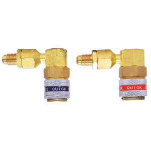 Uniweld 90486 Quick Coupler Automative Sevice Kit Compatible with R134a, with 1/4 in Adaptors. Red High Side, Blue Low side