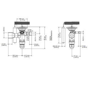 Danfoss 067N2154 6TR Thermostatic expansion valve, TGE, Compatible with R22, R407C, 1/2x7/8 in Solder, ODF, 1/4 in Externally equalized, Bi-flow, -40 to 50 F, replaces 067N2174