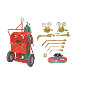 Uniweld Welding Outfit 80060 Includes: Welding Handle / Cutting Attachment / Cutting Tip / Braze Tip / Heating Tip / Oxygen Regulator / Acetylene Regulator / Cart / No Tanks