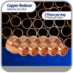 Appli Parts AP-R118058 1-1/8x5/8 in Reducing Bushing Copper pipe fittings C x C Sweat connections for refrigeration, air conditioning and plumbing applications ACR and Type L copper pipe