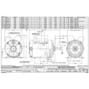 US Motors D2C1J14 2 HP 3600 rpm, 115/230 V, 60 Hz, 1 Ph, 1 shaft, ODP, 1 speed, Reversible Rotation, Frame 56H, T063CNL2151012B