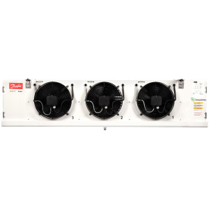 Danfoss 114U0021 Evaporator Optyma MBP Compatible with R404A, 35K Btu/hr at 25F SST Air Defrost 6FPI Medium Profile 3 x ECM fans DACC RX M515.1A4/A1H 230V/1Ph/60Hz 

