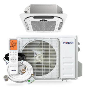 Pioneer CYT012GLSI24RL-50S Quantum Ultra 12.000 BTU 22 SEER2 230V 8-Way Ceiling Cassette Ductless Mini-Split Air Conditioner Inverter Heat Pump Full Set