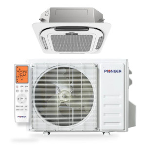 Pioneer CYT012GLSI24RL-50S Quantum Ultra 12.000 BTU 22 SEER2 230V 8-Way Ceiling Cassette Ductless Mini-Split Air Conditioner Inverter Heat Pump Full Set